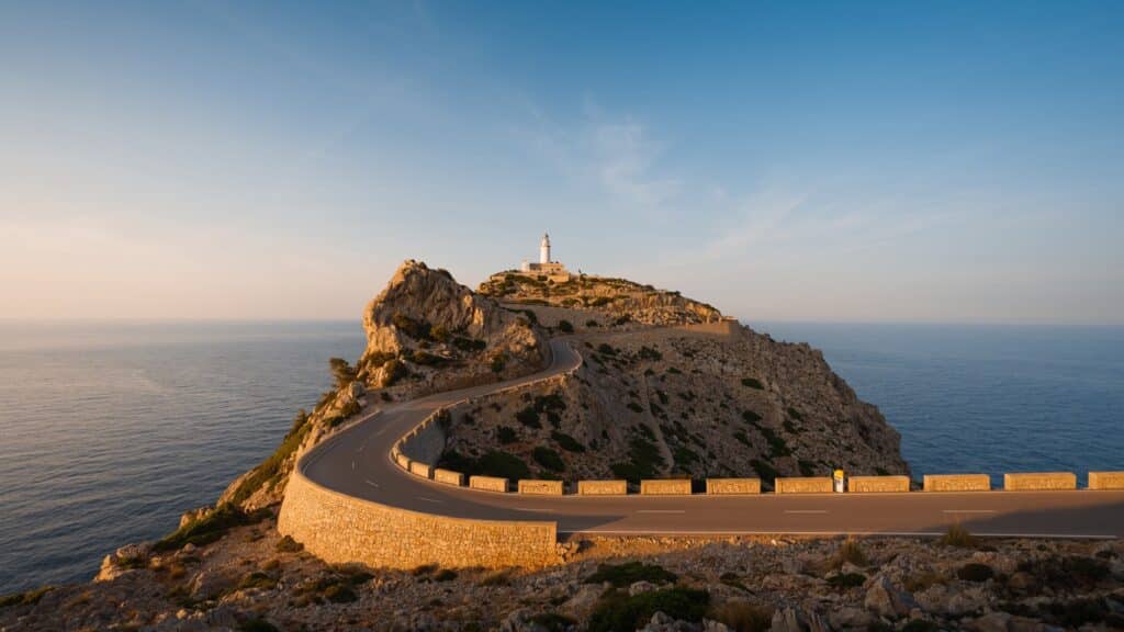 Original Mallorca — Formentor Formentor lighthouse and winding coastal road in northern Mallorca